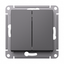 Переключатель двухклавишный Schneider Electric Atlas Design Базальт ATN001465
