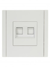 FORTE&PIANO Розетка двойная RJ11+RJ45 кат.5E FP235 белый IEK