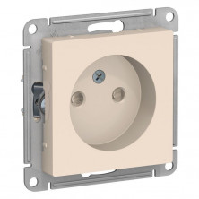 Розетка силовая Schneider Electric Atlas Design со шторками, без заземления, бежевая ATN000249