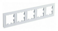 Рамка Systeme Electric Atlas Design Nature на 5 поста, белое стекло ATN320105