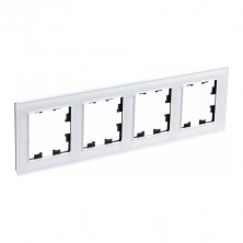 Рамка Systeme Electric Atlas Design Nature на 4 поста, белое стекло ATN320104