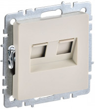 BRITE Розетка компьютерная двойная RJ45 кат.5E РК10-2-БрКр бежевый IEK