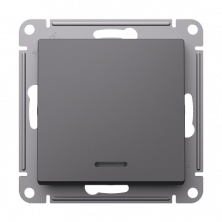 Переключатель одноклавишный Schneider Electric Atlas Design с подсветкой, Базальт ATN001463