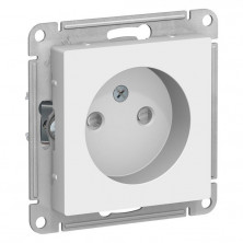Розетка силовая Schneider Electric Atlas Design со шторками, без заземления, белая ATN000149