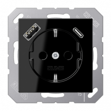 Розетка 2K+З USB Typ AC Jung A1520-15CASW