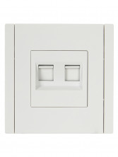FORTE&PIANO Розетка компьютерная двойная RJ45 кат.5E FP233 белый IEK