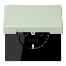 Розетка 2K+З с крышкой Jung LC1520BFKL218