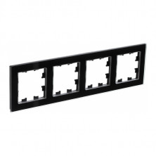 Рамка Systeme Electric Atlas Design Nature на 4 поста, черное стекло ATN321004