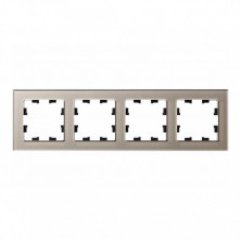 Рамка Systeme Electric Atlas Design Nature на 4 поста, шампань стекло ATN320504