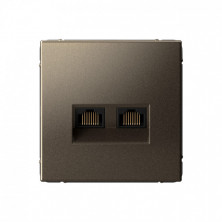 Розетка двойная Schneider Art Gallery RJ-45 кат. 6a, Мокко GAL000688