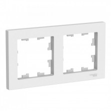 Рамка Systeme Electric Atlas Design на 2 поста, белая ATN000102