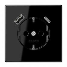 Розетка 2K+З USB Typ AC Jung LS1520-15CASW