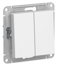 Выключатель двухклавишный Systeme Electric Atlas Design Лотос ATN001351