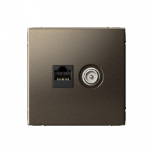Розетка TV+RJ-45 кат. 5e Schneider Electric Art Gallery Мокко GAL000689