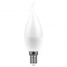 Лампа светодиодная Feron E14 9W 6400K свеча на ветру LB-570 38136