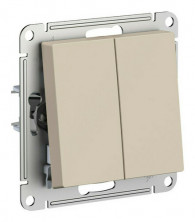Выключатель двухклавишный Schneider Electric Atlas Design песочный ATN001251