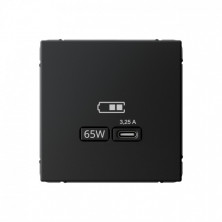 Зарядное устройство USB тип-С 65Вт высокоскор.заряд. QC, PD, механизм, Schneider Electric Art Gallery Карбон GAL001027