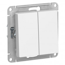 Выключатель двухклавишный Systeme Electric Atlas Design белый ATN000151