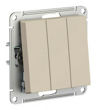 Выключатель трехклавишный Schneider Electric Atlas Design песочный ATN001231