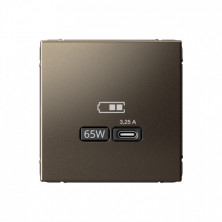 Зарядное устройство USB тип-С 65Вт высокоскор.заряд. QC, PD, механизм, Schneider Electric Art Gallery Мокко GAL000627