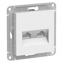 Розетка двойная Systeme Electric Atlas Design RJ-45 кат. 5е, белая ATN000185