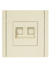 FORTE&PIANO Розетка компьютерная двойная RJ45 кат.5E FP433 ваниль IEK