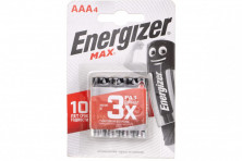 Щелочная батарейка Energizer LR03 AAA MAX 1.5В (Батарейки мизинчиковые в блистере 4шт)