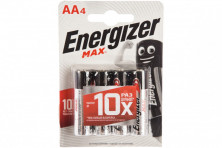 Щелочная батарейка Energizer LR6 AA MAX 1.5В (Батарейки пальчиковые в блистере 4шт)