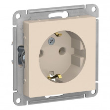 Розетка силовая Systeme Electric Atlas Design со шторками, бежевая ATN000245