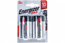 Щелочная батарейка ​Energizer LR20 D MAX 1.5В (Батарейки в блистере 2шт)