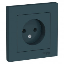 Розетка силовая Schneider Electric Atlas Design без заземления, в сборе, изумруд ATN000840