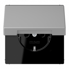 Розетка 2K+З с крышкой Jung LC1520BFKL204