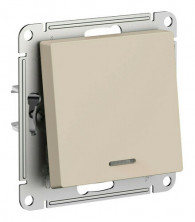 Переключатель одноклавишный Schneider Electric Atlas Design с подсветкой, песочный ATN001263