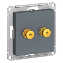 Аудиорозетка Schneider Electric Atlas Design двухместная, грифель ATN000787