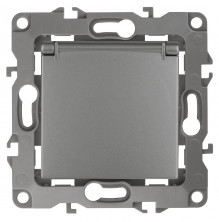 Розетка 2P+E Schuko со шторками с крышкой Эра 12-2103-12 Б0019327