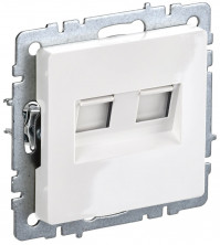  BRITE Розетка компьютерная двойная кат.5E RJ45 РК10-2-БрБ белый IEK 
