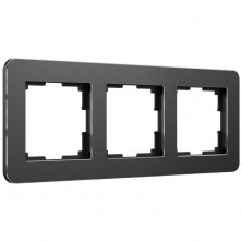 Рамка на 3 поста Werkel Platinum черный алюминий 4690389184482 W0032608