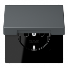 Розетка 2K+З с крышкой Jung LC1520BFKL202