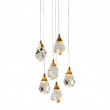 Подвесной светильник Delight Collection Crystal rock II 9701P/6R brass