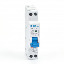 Дифференциальный автомат АВДT CHINT NB2LE 1мод. 1P+N 6kA х-ка С 10А тип АС 30mA (R) 689001