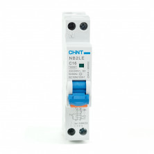 Дифференциальный автомат АВДT CHINT NB2LE 1мод. 1P+N 6kA х-ка С 16А тип АС 30mA (R) 689002