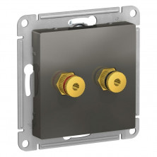 Аудиорозетка Schneider Electric Atlas Design двухместная, сталь ATN000987