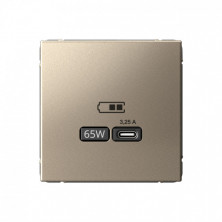 Зарядное устройство USB тип-С 65Вт высокоскор.заряд. QC, PD, механизм, Schneider Electric Art Gallery Шампань GAL000527