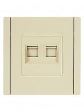 FORTE&PIANO Розетка компьютерная двойная RJ45 кат.6 FP434 ваниль IEK