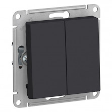 Выключатель двухклавишный Systeme Electric Atlas Design карбон ATN001051