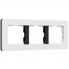 Рамка из поликарбоната на 3 поста Split белый/черный, soft-touch W0033068