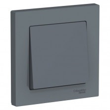 Выключатель одноклавишный Schneider Electric Atlas Design в сборе с рамкой, грифель ATN000712