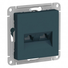 Розетка двойная Schneider Atlas Design RJ-45 кат. 5е, изумруд ATN000885