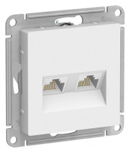 Розетка двойная Systeme Electric Atlas Design RJ-45 кат. 5е, Лотос ATN001385