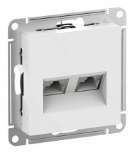 Розетка компьютерная двойная (2хRJ45) кат.6А Systeme Electric AtlasDesign Белый ATN000188